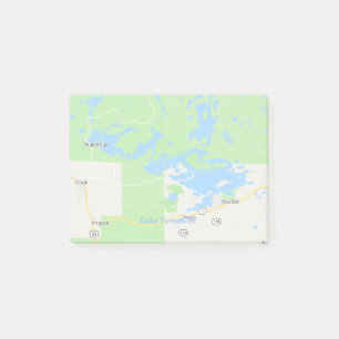 Post-it® Carte vermillonne de région de lac