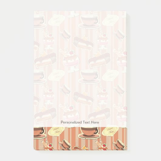 Post-it® Carte Vintage Avec Dessert De Fraise (Devant)