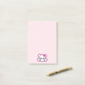 Post-it® Cartes à notes Kawaii Pink Ribbon (Sur un bureau)
