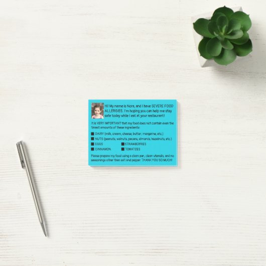 Post-it® Cartes d'allergie (Bureau)