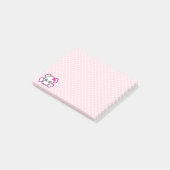 Post-it® Cartes de note collantes de crâne rose de ruban de (Incliné)