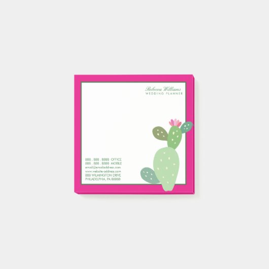 Post-it® Cartes professionnelles | Cactus aquarelle (Devant)