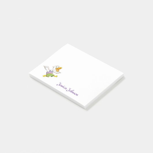 Post-it® Carton amusant personnalisé Flying Duck Bloc-notes (Incliné)
