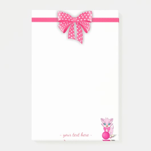 Post-it® Carton Cutie Rose Kitten (Devant)