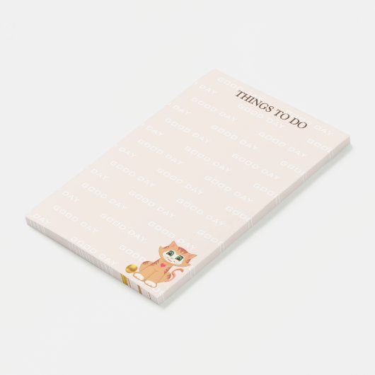 Post-it® Cartoon Chat Personnalisé Les Choses À Faire (Incliné)