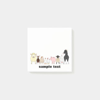 Post-it® cartoon farm animal group post it