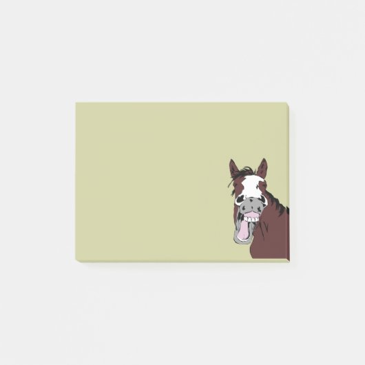Post-it® Cartoon Laughing Cheval Humour amusant Bureau Cade (Devant)
