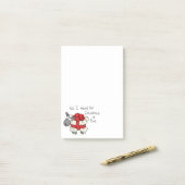 Post-it® Cartoon mignon mouton de Noël (Sur un bureau)