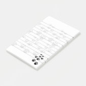 Post-it® Cartoon Noir Et Gris Pet Paw Trail (Incliné)