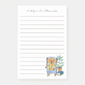 Post-it® Cartoon Reading Dog Librarian Notes (Devant)