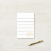 Post-it® Cartoon souriant visage soleil lié (Sur un bureau)