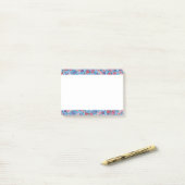 Post-it® Cascade bleue en cascade Floral Chirimen (Sur un bureau)