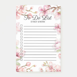 Post-it® Case à cocher florale rose et blanche de printemps