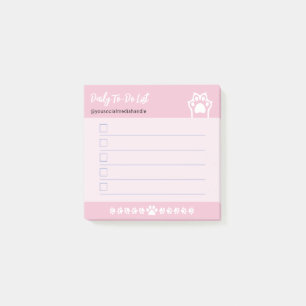 Post-it® Case à cocher Paquets de chats blancs doux rose mi