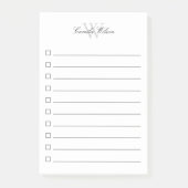 Post-it® Case à cocher Simple élégante et chic Script Monog (Devant)