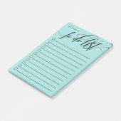 Post-it® Case bleue Calligraphie tourbillonnant - Nom de la (Incliné)