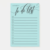 Post-it® Case bleue Calligraphie tourbillonnant - Nom de la (Devant)