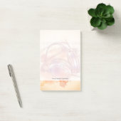 Post-it® Casques sur un arrière - plan aquarelle et notes (Bureau)