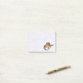 Post-it® Casquette Brown Cowgirl avec fleurs roses (Sur un bureau)