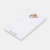 Post-it® Casquette Brown Cowgirl avec fleurs roses (Incliné)