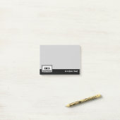 Post-it® Cassette audio Grey (Sur un bureau)