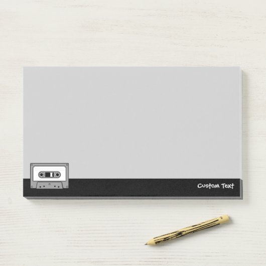 Post-it® Cassette audio Grey (Sur un bureau)