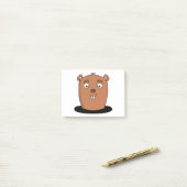 Post-it® Castor sortant d'un trou (Sur un bureau)