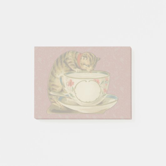 Post-it® Cat Teacup Cute Vintage Victorien (Devant)