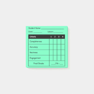 Post-it® Catégorie de l'enseignant Rubrique de classe Green