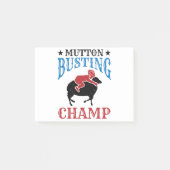 Post-it® Cavalier de mouton de champion de Mutton Busting (Devant)