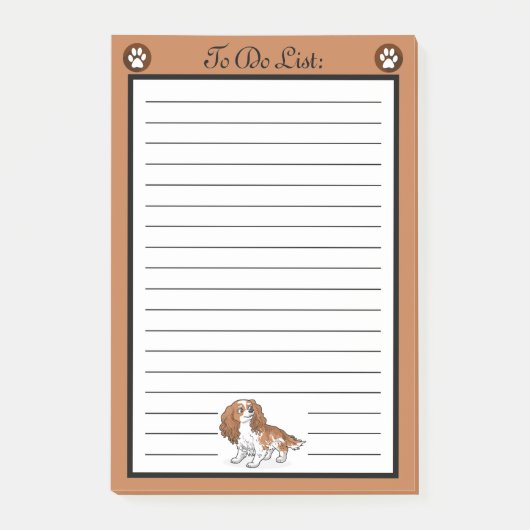 Post-it® Cavalier King Charles Spaniel Dog To Do List (Devant)