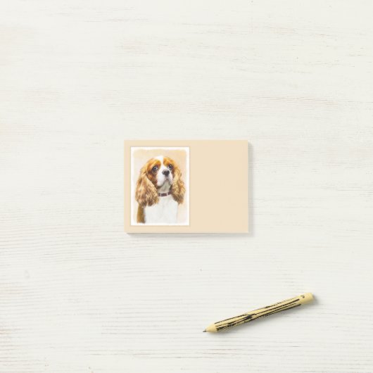Post-it® Cavalier Le Roi Charles Spaniel Peinture originale (Sur un bureau)