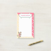 Post-it® Ce chien Vie Jaune Chien Rose Bones (Sur un bureau)