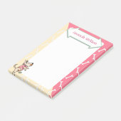 Post-it® Ce chien Vie Jaune Chien Rose Bones (Incliné)