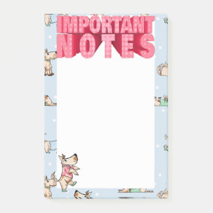 Post-it® Ce chien vie Remarques importantes Motif bleu