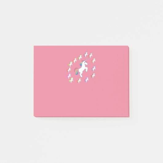 Post-it® Centre Licorne Rose Fluorescent (Devant)
