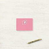Post-it® Centre Licorne Rose Fluorescent (Sur un bureau)