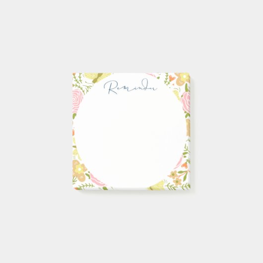 Post-it® Cercle floral et Abstrait (Devant)
