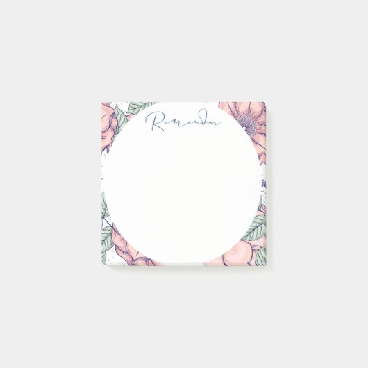 Post-it® Cercle floral et Abstrait (Devant)