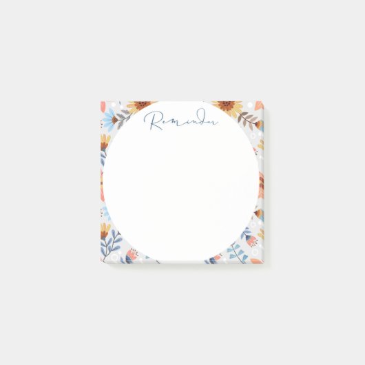 Post-it® Cercle floral et Abstrait (Devant)