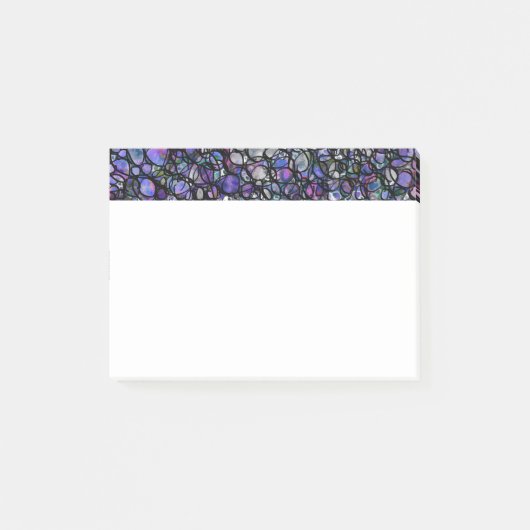 Post-it® Cercles abstraits dessinés à la main, Bleu, Violet (Devant)