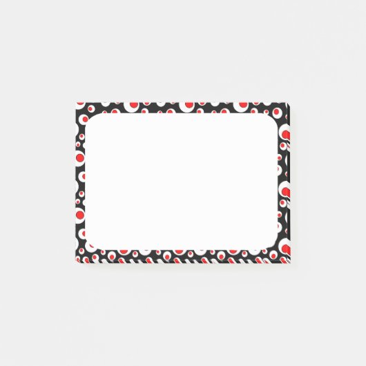 Post-it® Cercles blancs rouges Cool géométriques Abstraits (Devant)