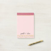 Post-it® Cercles Chic Ombre Rose Or (Sur un bureau)