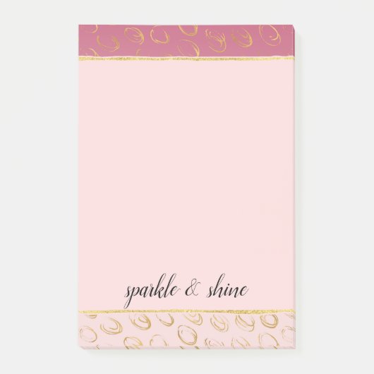 Post-it® Cercles Chic Ombre Rose Or (Devant)