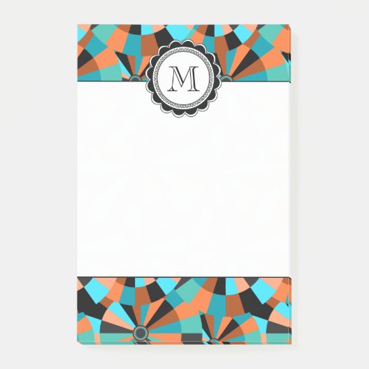 Post-it® Cercles futuristes frais en orange et Aqua (Devant)