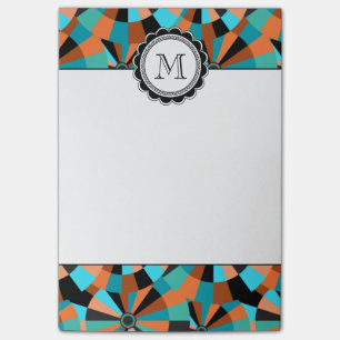 Post-it® Cercles futuristes frais en orange et Aqua