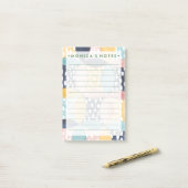 Post-it® Cercles géométriques aquarelle (Sur un bureau)