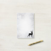 Post-it® Cerf avec Antlers Noir Silhouette Rustique (Sur un bureau)