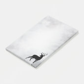Post-it® Cerf avec Antlers Noir Silhouette Rustique (Incliné)