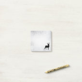 Post-it® Cerf avec Antlers Noir Silhouette Rustique (Sur un bureau)